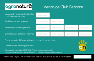 Tarjeta Club Petcare Agronatura