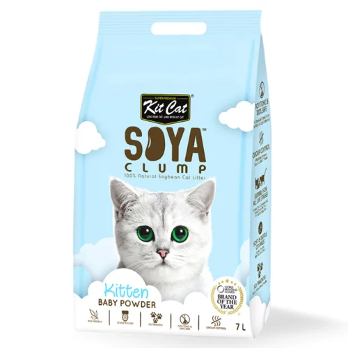 Arena para gatos Kit Cat SoyaClump - Baby Powder